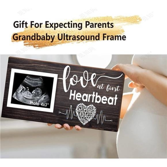 Ultrasound Picture Frame - Love at First Heartbeat Sonogram Photo Frame 4x3 " - Picture 2 of 7